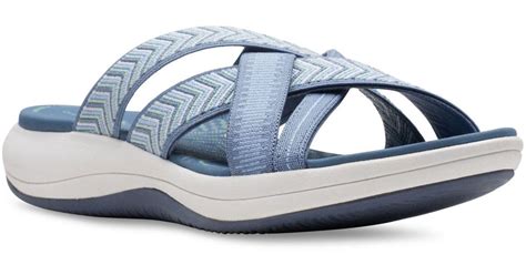 Clarks Cloudsteppers? Mira Grove Slip-on Sandals in Blue | Lyst