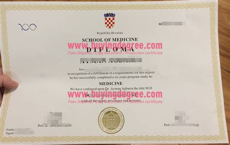 Order a fake University of Zagreb degree certificate