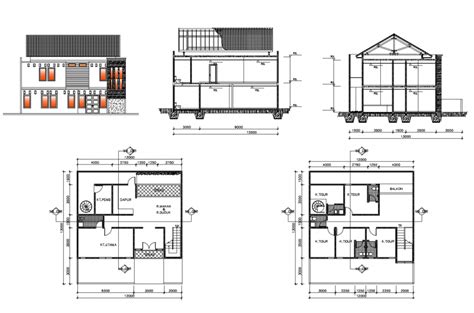 2 Storey House Floor Plan Autocad - floorplans.click