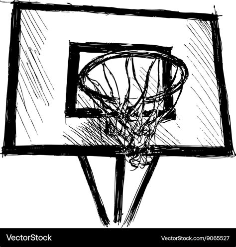 Hand sketch basketball hoop Royalty Free Vector Image