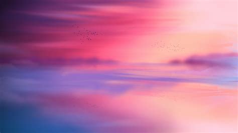 Sunset, nature, horizon, reflections, 1920x1080 wallpaper | Pink sky, Artist wallpapers ...