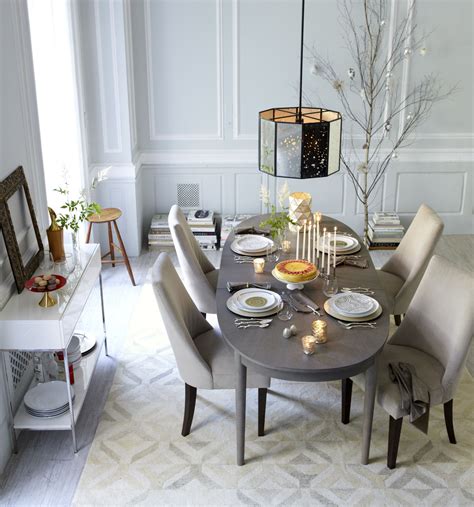 West Elm winter 2013: The favorites | Grey dining tables, Dining table centerpiece, White dining ...