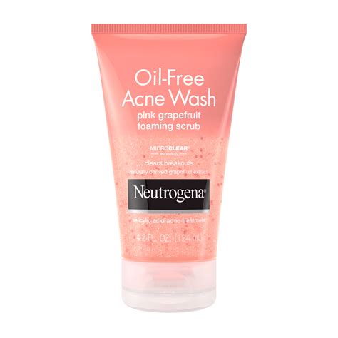 Neutrogena Oil-Free Pink Grapefruit Acne Wash Face Scrub, 4.2 fl. oz ...