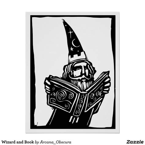 Wizard and Book Poster | Zazzle | Book posters, Tattoo art drawings, Poster