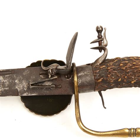 Original English Flintlock Hunting Sword Pistol Circa 1740 – International Military Antiques