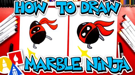 How To Draw Marble Ninja From YouTube Kids - Art For Kids Hub