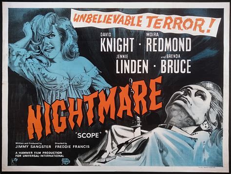 NIGHTMARE (1964) Original Hammer Horror UK Quad Movie Film Poster | Picture Palace Movie Posters