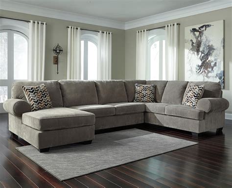 Ashley Signature Design Jinllingsly Contemporary 3-Piece Sectional with Left Chaise in Corduroy ...