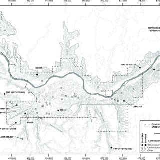 Map of Dinosaur Provincial Park, Alberta, illustrating the geographic... | Download Scientific ...