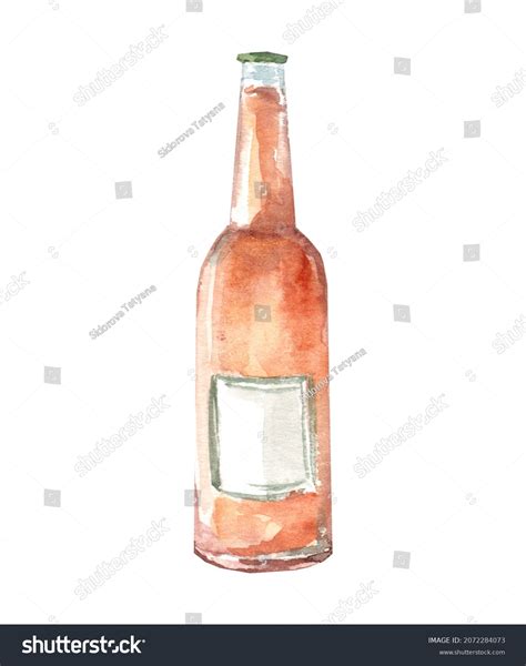 Watercolor Bottle Light Beer Watercolor Realistic Stock Illustration ...