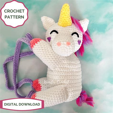 Unicorn Backpack Crochet PATTERN- Amigurumi - Wonder Crochet