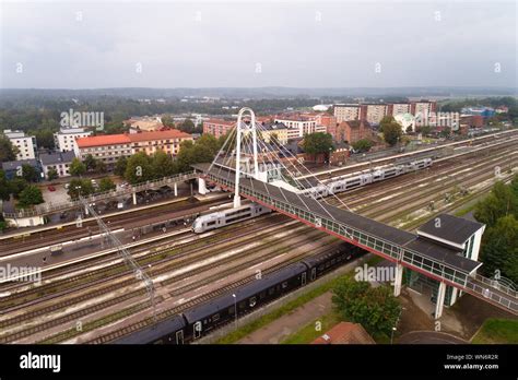 Hallsberg, Sweden - August 29, 2019: Aerial view of the Hallsberg ...