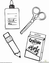 School Supplies Coloring Pages Home Sketch Page sketch template