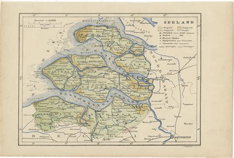 Antique Map of Zeeland by Kuyper (1883)