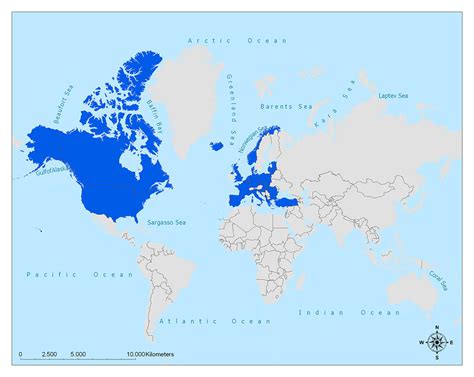 North Atlantic Countries Map