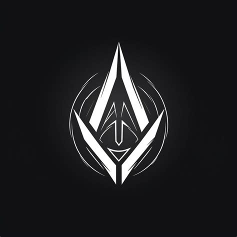 Premium AI Image | a black and white logo with a white arrow in the middle generative ai