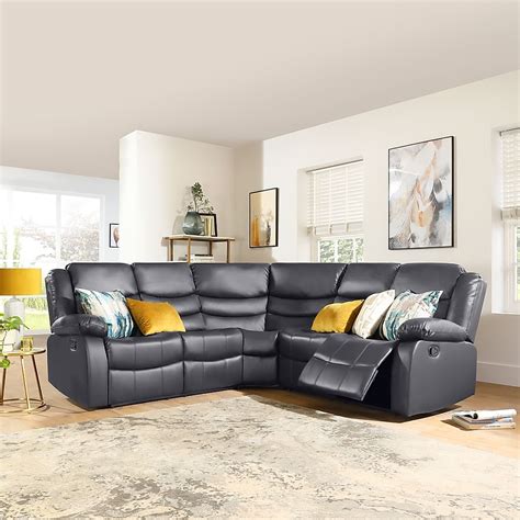 Sorrento Recliner Corner Sofa, Grey Classic Faux Leather Only £899.99 ...