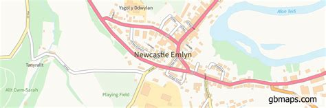 Newcastle Emlyn Vector Street Map