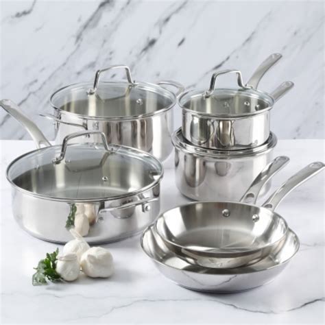 Martha Stewart Stainless Steel Silver Cookware Set, 10 pc - Kroger