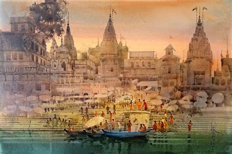 Varanasi Ghat - Indian Painting - Art Prints by Shriyay | Buy Posters ...