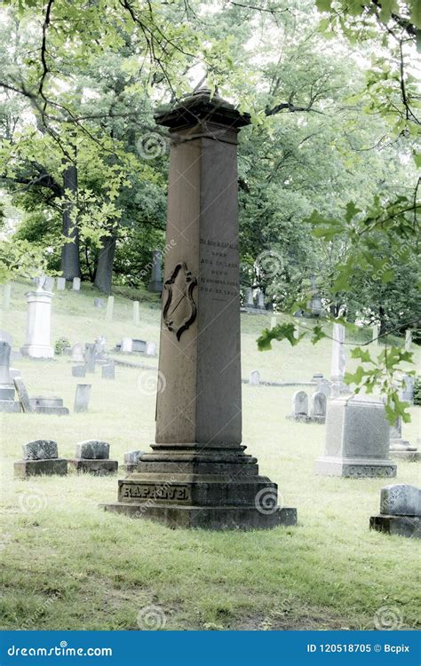 An Old Monument at Mt. Hope Cemetery Editorial Image - Image of soft ...