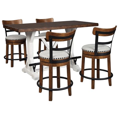 Signature Design by Ashley Valebeck 5-Piece Counter Height Table Set ...