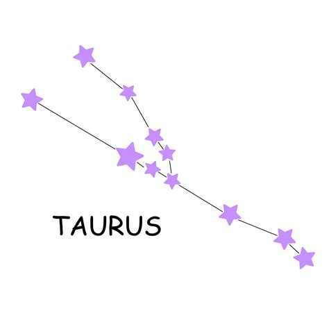 Constellation of the zodiac sign Taurus. Constellation isolated on ...