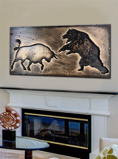 Bull And Bear Wall Art Board of Trade Symbol Wall Street Art | Etsy