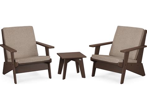 POLYWOOD® Riviera Modern Recycled Plastic 3 Piece Outdoor Patio Lounge Set | PWPWS3912