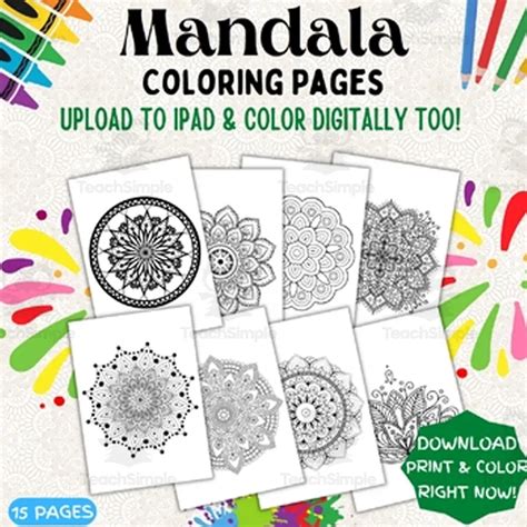 The Art of Mandala Coloring: Printable Book for Stress Reliever. by ...