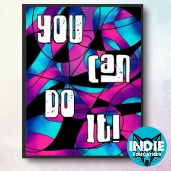 You Can Do It Poster Abstract Design Classroom Decor by Indie Education