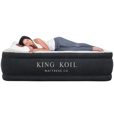 King Koil Luxury Air Mattress Queen with Built-in Pump for Home, Camping & Guests - 20” Queen ...