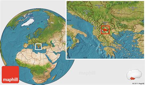 Satellite Location Map of Bitola