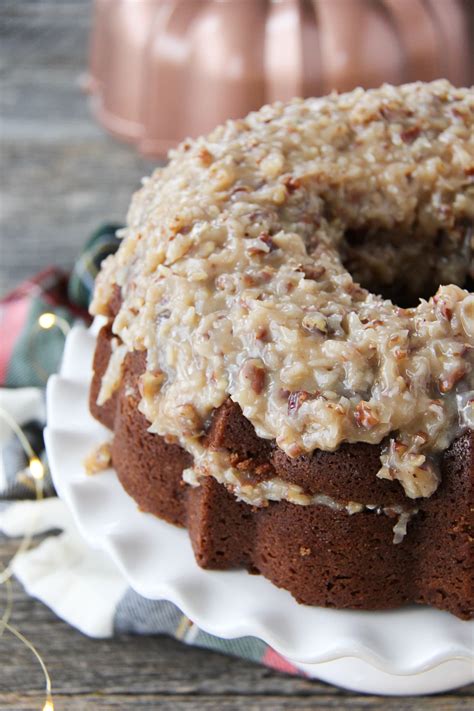 German Chocolate Bundt Cake With Coconut Pecan Frosting - Cake Walls