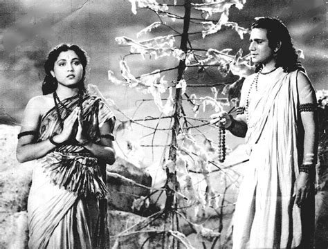 Trilok Kapoor (Prithviraj Kapoor's younger brother) and Nirupa Roy as Ram and Sita in 1951's Ram ...