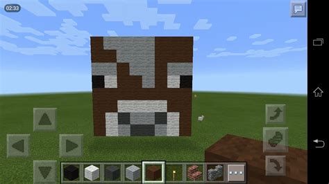 Minecraft PE: How to make Cow Head (pixal art) - YouTube