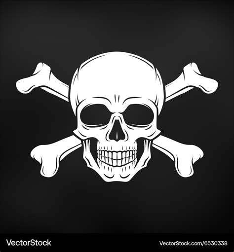 Human evil skull jolly roger Royalty Free Vector Image