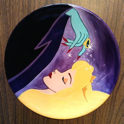 Hand-painted Sleeping Beauty Plate | Paint Your Own Pottery | Paint Your Pot | Cary, North ...