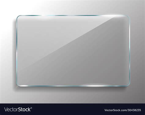 Square glass frame realistic glass banner Vector Image