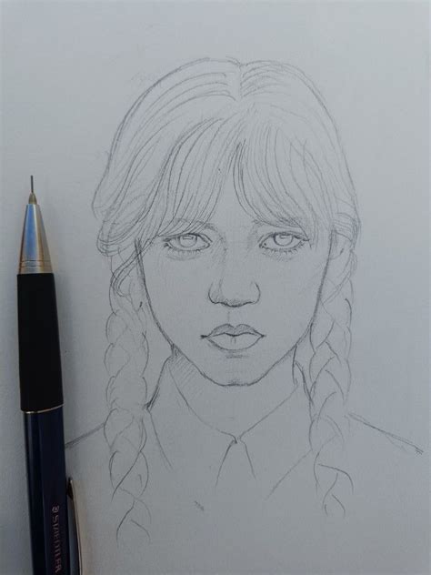 Wednesday addams sketch in 2022 | Wednesday addams, Sketches, Drawings