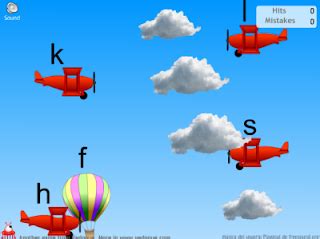 Vedoque. Free educational games.(English version): New game: Airplane typing