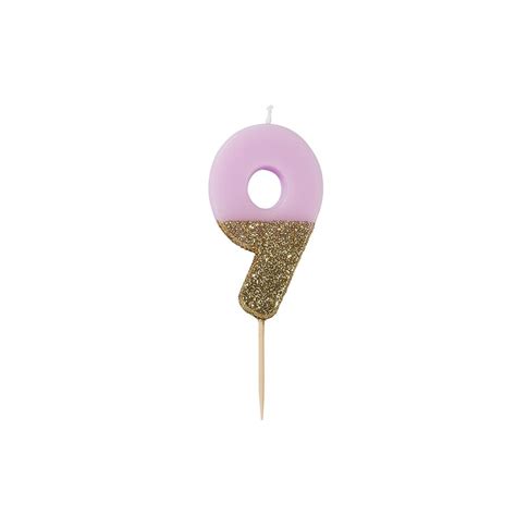 Pink Birthday Candle Number Nine Candle 9th Birthday - Etsy