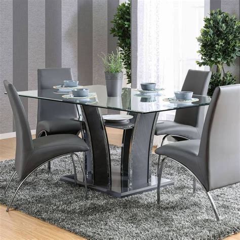 rectangle glass top dining table for 6 | Modern dining room, Glass top ...