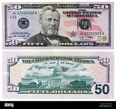 50 dollars banknote, president Ulysses Grant, United States Capitol ...