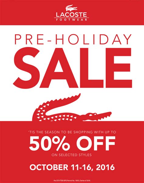 Manila Shopper: Lacoste Footwear Pre-Holiday SALE: Oct 2016