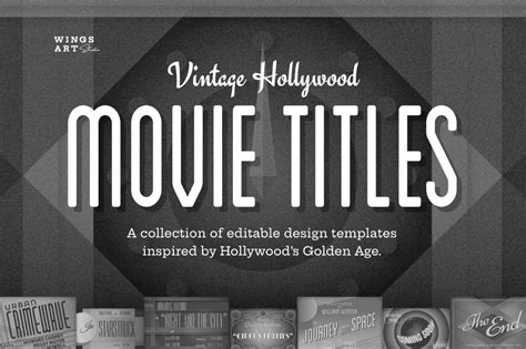 Vintage Hollywood Movie Title Templates - Design Cuts