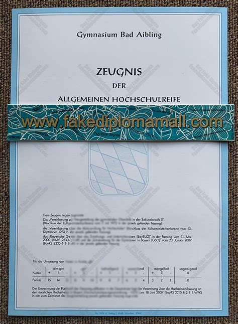 Zeugnis der Allgemeinen Hochschulreife | Best Site to Buy Fake Diploma