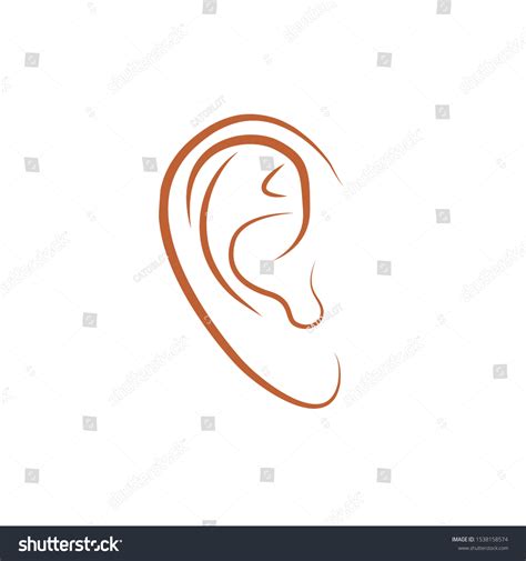 Woman Ear Vector Isolated Outline Drawing Stock Vector (Royalty Free) 1538158574 | Shutterstock