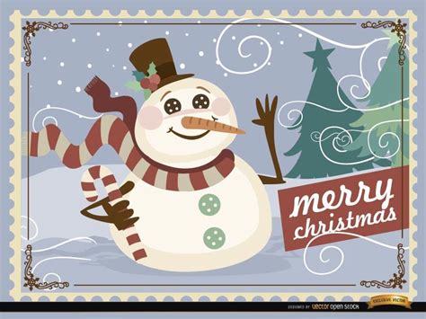 Christmas Snowman Background Vector Download