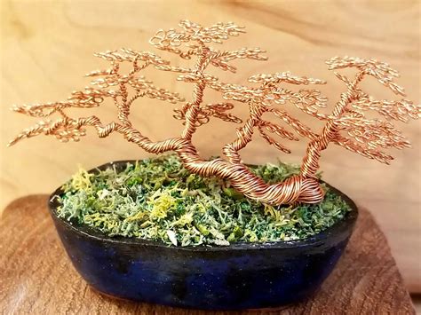 Miniature Wire Bonsai Tree L17 - A Cottage in the Forest